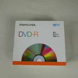 Memorex DVD-R 16x 4.7GB 120min 10 Pack in Slim Case Blank Disc